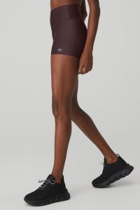 Alo Yoga 3 High-Taille Airlift Kurze Hose Schwarz Kaffee | AIVMFJO-32