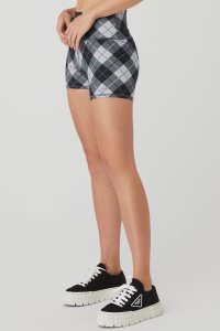 Alo Yoga 4 Vapor High-Taille Argyle Kurze Hose Schwarz Dunkelgrau | DXEJUNT-31
