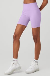 Alo Yoga 5 Seamless Gerippt Favorite Kurze Hose Lila | XOAUGKE-21