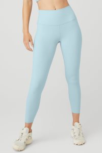 Alo Yoga 7/8 High-Taille Airbrush Leggings Blau | QWIZHGN-94