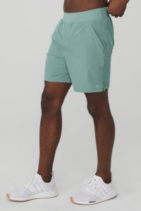 Alo Yoga 7 Repetition Kurze Hose Blau | FARVDES-25