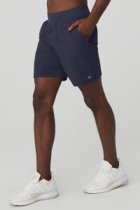 Alo Yoga 7 Repetition Kurze Hose Navy | TKRHCMW-07