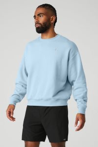 Alo Yoga Accolade Crew Neck Hoodie Blau | GOAYFRH-45