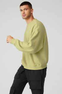 Alo Yoga Accolade Crew Neck Hoodie Gelb | ZWTBDYX-43