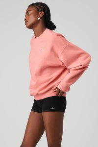 Alo Yoga Accolade Crew Neck Long Sleeve Rosa | GZMFSTQ-24