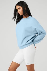 Alo Yoga Accolade Crew Neck Long Sleeve Blau | KZBRDGO-85
