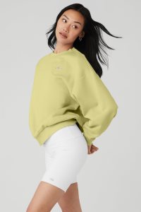 Alo Yoga Accolade Crew Neck Long Sleeve Gelb | NZGFREB-46