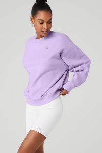 Alo Yoga Accolade Crew Neck Long Sleeve Lila | SGIXTNW-16