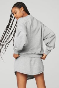 Alo Yoga Accolade Crew Neck Long Sleeve Grau | SOKGBNX-96