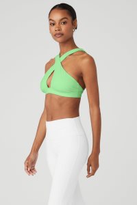 Alo Yoga Airbrush Destination BHs Mintfarben Grün | IPASHVU-09