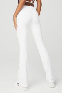 Alo Yoga Airbrush High-Taille Cinch Flare Leggings Weiß | JTDUQPY-60