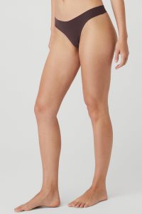 Alo Yoga Airbrush Invisible Tanga Unterwäsche Schwarz Kaffee | TBVLMHX-27