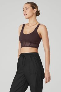 Alo Yoga Airbrush Mesh Corset Muskelshirt Schwarz Kaffee | LJMOPWY-85