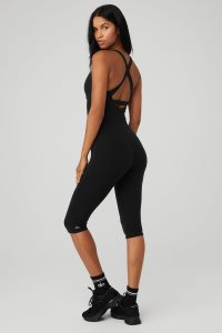 Alo Yoga Airbrush Physique Onesie Bodys Schwarz | DPFJQGY-68