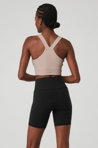 Alo Yoga Airbrush Real Muskelshirt Grau Braun | IXGODVB-43