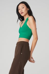 Alo Yoga Airbrush Real Muskelshirt Grün Türkis | QJRDEIV-94
