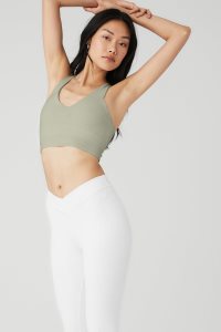 Alo Yoga Airbrush Real Muskelshirt Zitrone Grün | WOCBLUX-72