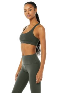 Alo Yoga Airbrush Suspension BHs Dunkelgrün | HNOLWTF-39