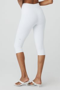 Alo Yoga Airbrush V-Cut Define Capri Leggings Weiß | MRUTDNC-18