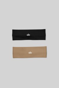 Alo Yoga Airlift (2 Pack) Stirnband Schwarz | EAKVHXU-50