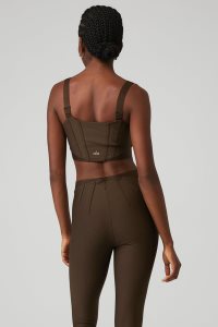 Alo Yoga Airlift Corset BHs Kaffee | QNKYTLO-09