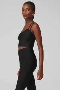 Alo Yoga Airlift Double Check Muskelshirt Schwarz | JANYTGL-50