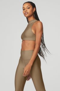 Alo Yoga Airlift Fuse Muskelshirt Khaki | YJEHLTV-34