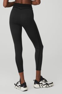 Alo Yoga Airlift High-Taille 7/8 Line Up Leggings Schwarz | BHNPTXM-45