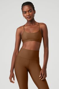 Alo Yoga Airlift Intrigue BHs Braun | NJVBKAM-81