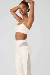 Alo Yoga Airlift Mesh Allure BHs Weiß | GVHXFKS-01