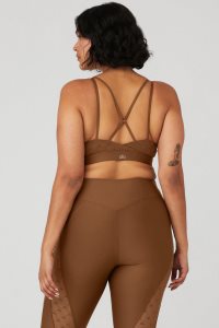 Alo Yoga Airlift Mesh Celeste BHs Braun | IBEODVY-60