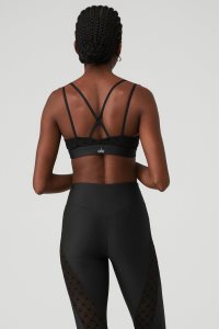 Alo Yoga Airlift Mesh Celeste BHs Schwarz | PESMOKR-79