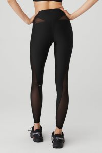 Alo Yoga Airlift Mesh High-Taille Allure Leggings Schwarz | NRFDXGT-62