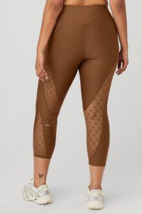 Alo Yoga Airlift Mesh High-Taille Celeste Capri Leggings Braun | JEXLIQD-02