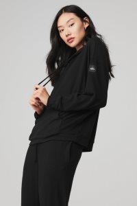 Alo Yoga Alolux Cozy Hoodie Schwarz | TJFKCXS-71