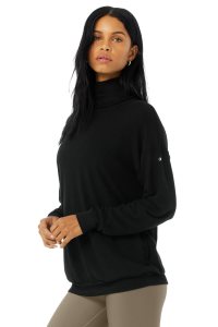 Alo Yoga Alolux Soho Mock Neck Pullover Schwarz | PBCVJKS-27