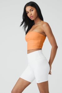 Alo Yoga Alosoft Convertible Sunkissed Bandeau Muskelshirt Orange | URCOWPA-08