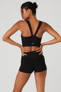 Alo Yoga Alosoft Gerippt Chic Muskelshirt Schwarz | STUWLGF-70