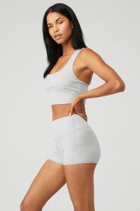 Alo Yoga Alosoft Gerippt Chic Muskelshirt Grau | YRSJDPF-84