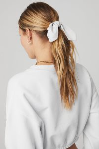 Alo Yoga Alosoft Rhythm Scrunchie Stirnband Weiß | ZYAVLRG-15