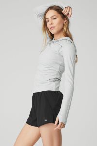 Alo Yoga Alosoft Runner Long Sleeve Grau | JVXWKPF-97