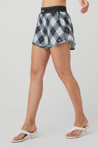 Alo Yoga Argyle Match Point Tennis Skirt Röcke Schwarz Dunkelgrau | AQJFWIK-68