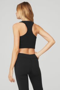 Alo Yoga Aspire Muskelshirt Schwarz Weiß | FUYAXCM-60