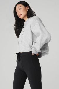 Alo Yoga Bae Hoodie Grau | KNYCUAR-74