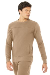 Alo Yoga Base Sweatshirt Hoodie Khaki | UDLQKAN-71