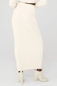 Alo Yoga Cashmere Gerippt High-Taille Winter Dream Skirt Röcke Weiß | AUSZHCI-38