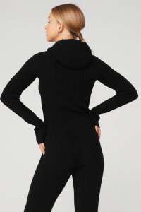 Alo Yoga Cashmere Gerippt Winter Dream Long Sleeve Schwarz | NWEYATL-91