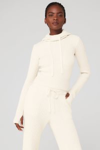 Alo Yoga Cashmere Gerippt Winter Dream Long Sleeve Weiß | YSBLJFO-46