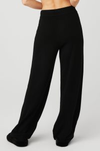 Alo Yoga Cashmere High-Taille Jet Set Weite Leg Pant Sporthosen Schwarz | BEXITLA-92
