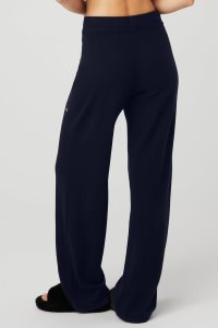 Alo Yoga Cashmere High-Taille Jet Set Weite Leg Pant Sporthosen Navy | CDOSZRL-28
